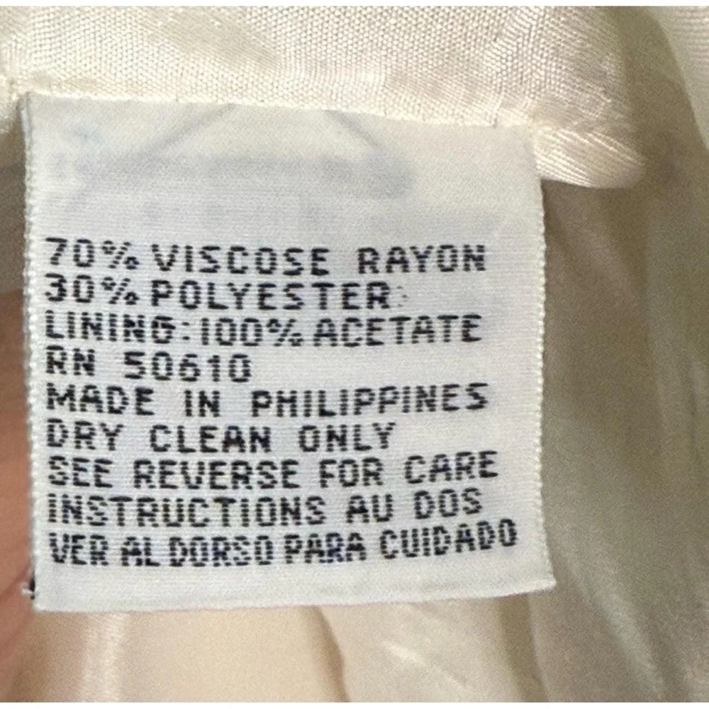 Vintage 80s/90s Kasper A.S.L. Cream Double-Breasted Women's Jacket Size‎ 2P - Picture 6 of 6